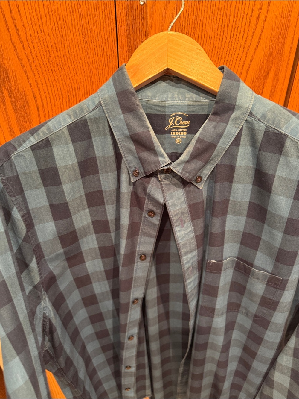 J. Crew Blue and Navy Buffalo Plaid Button-Down Shirt
